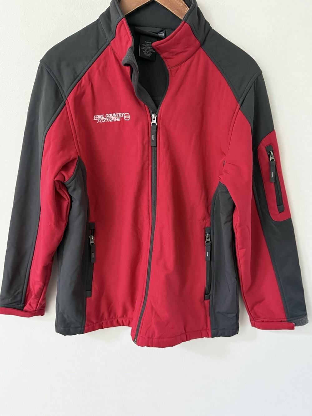Free Country Boy's FCXtreme Winter Jacket Red Charcoal Grey Size Large Outdoor